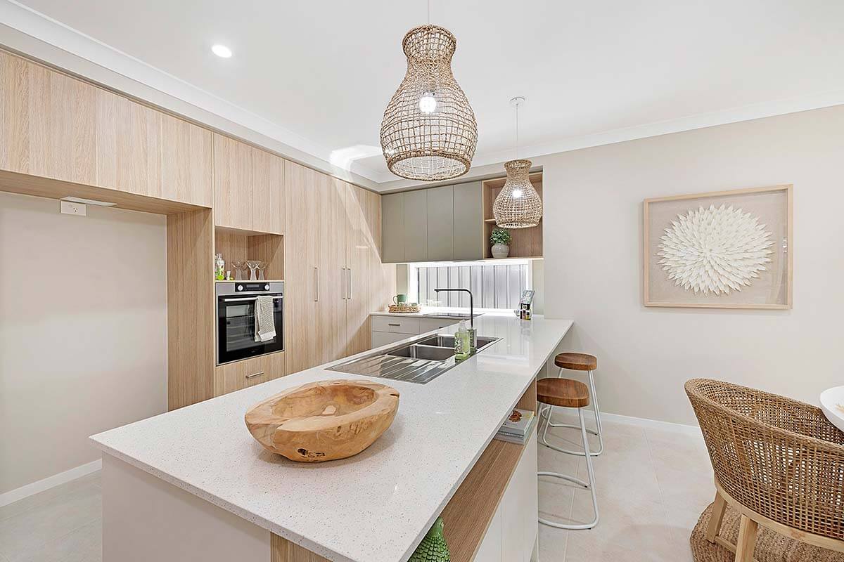 clean wooden looking kitchen