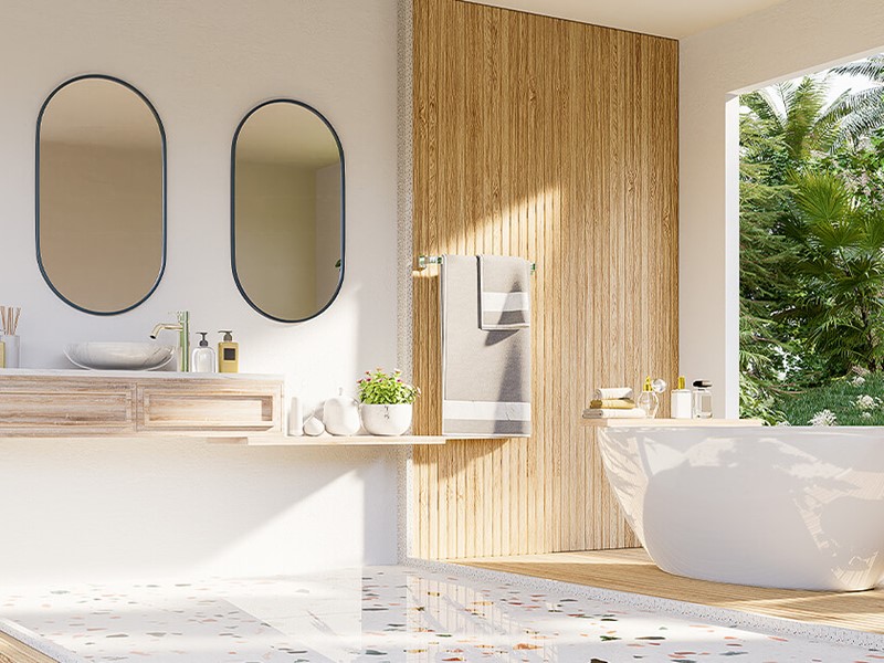 Light and airy timber bathroom upgrade idea to add value to home