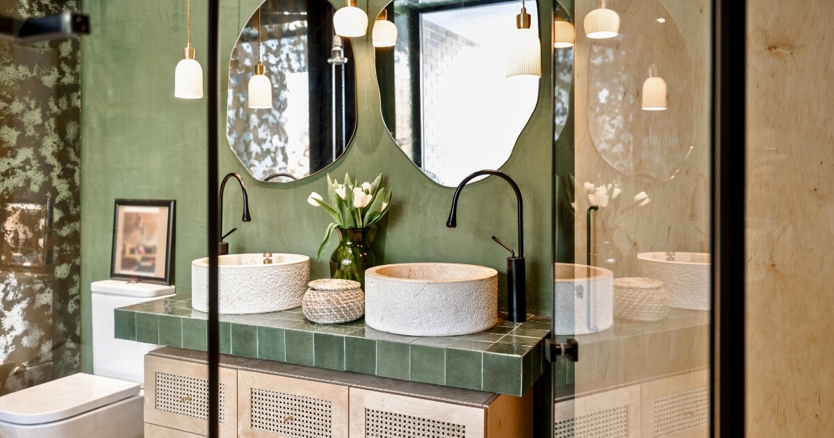 Boho style bathroom renovation