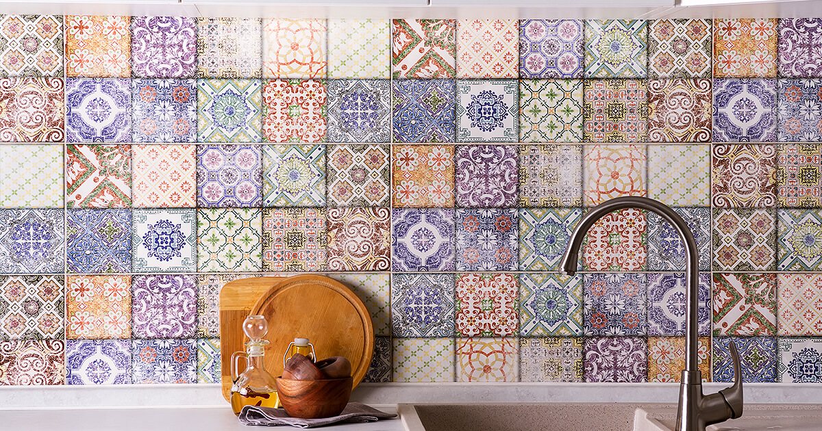 Colourful splashback