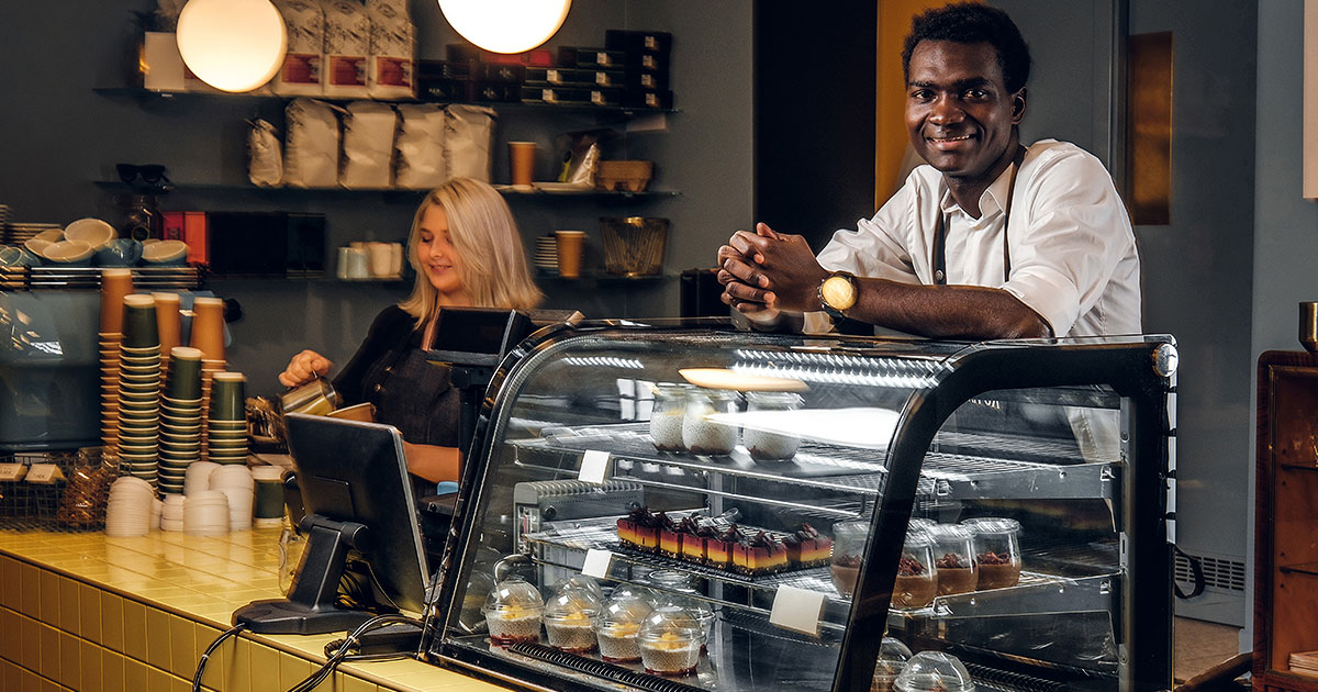 Warm coffee shop design