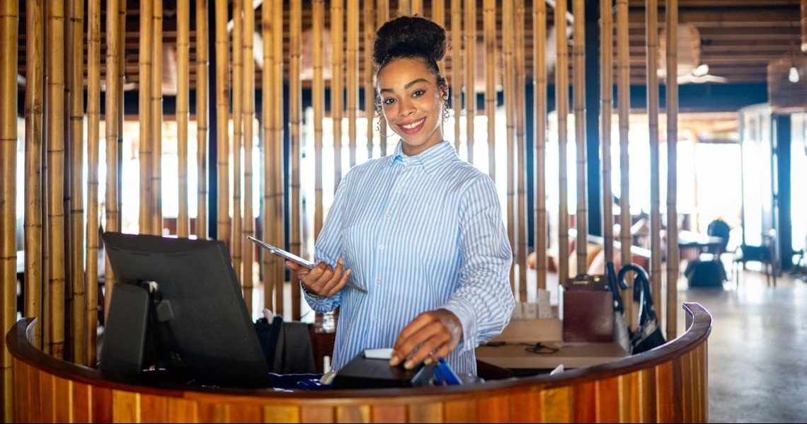 Friendly reception desk