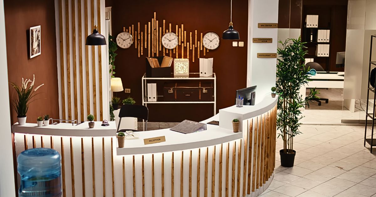 Well designed reception desk