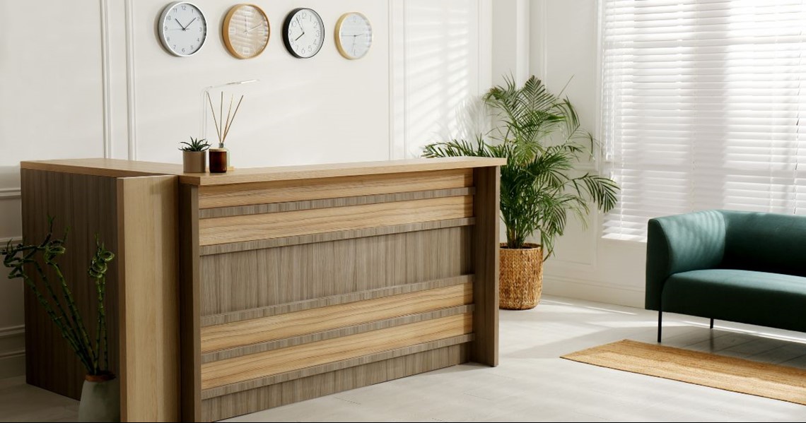 Wooden reception desk