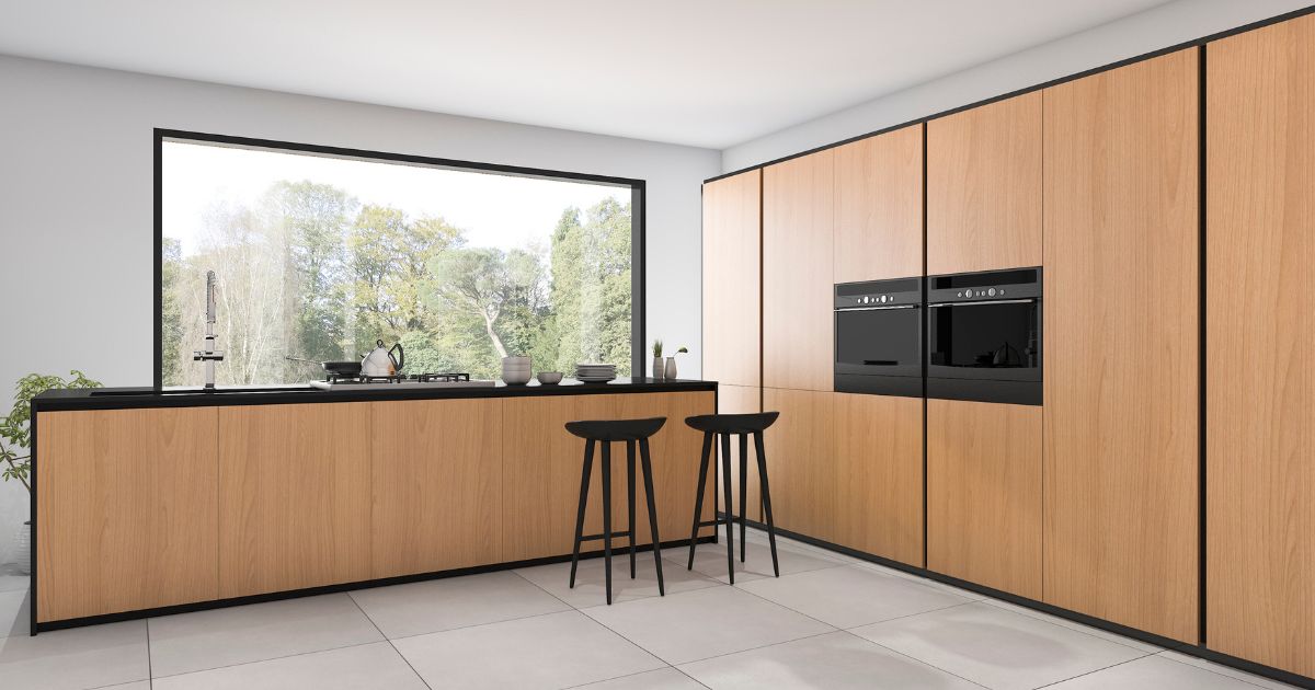 Sleek and modern kitchen with handleless cabinets
